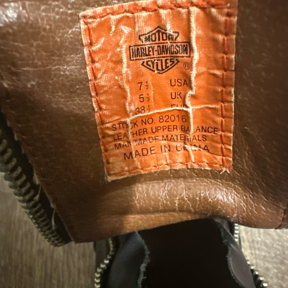 Harley Davidson black  Leather Ankle Boots- size 7.5 US- style 82016 - Picture 2 of 7